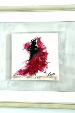 Óleo Flamenca Traje Rojo