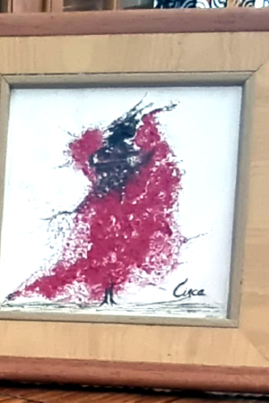 Óleo flamenca largo Rojo