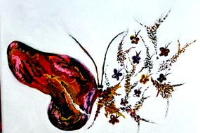 Óleo Mariposa Abstracto