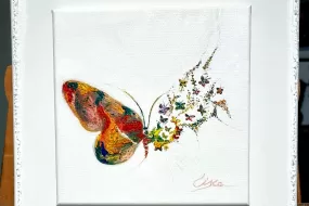 Óleo Mariposa Abstracto sobre doble lienzo