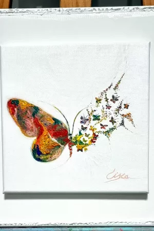 Óleo Mariposa Abstracto sobre doble lienzo